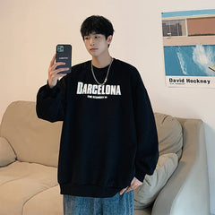 2023 Streetwear Letter Printed Sweatshirt Men Casual Oversized Tops