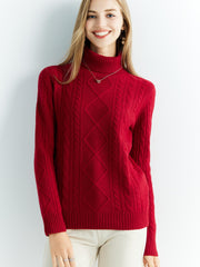 Knitted Sweaters Merino Wool Turtleneck Long-Sleeve Knit Pullover Winter Autumn Jumper Clothing