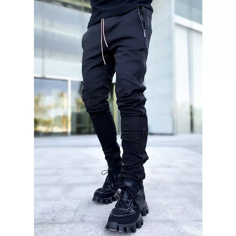 Men's Workwear Pants Elastic Reflective Sports Fitness