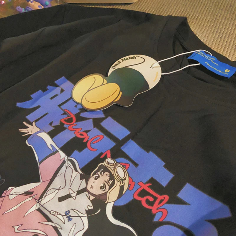 Y2k Harajuku Japanese Anime Cartoon Print T-shirt High Street Casual