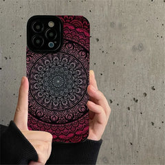 Retro Flower Totem Phone Case For iPhone