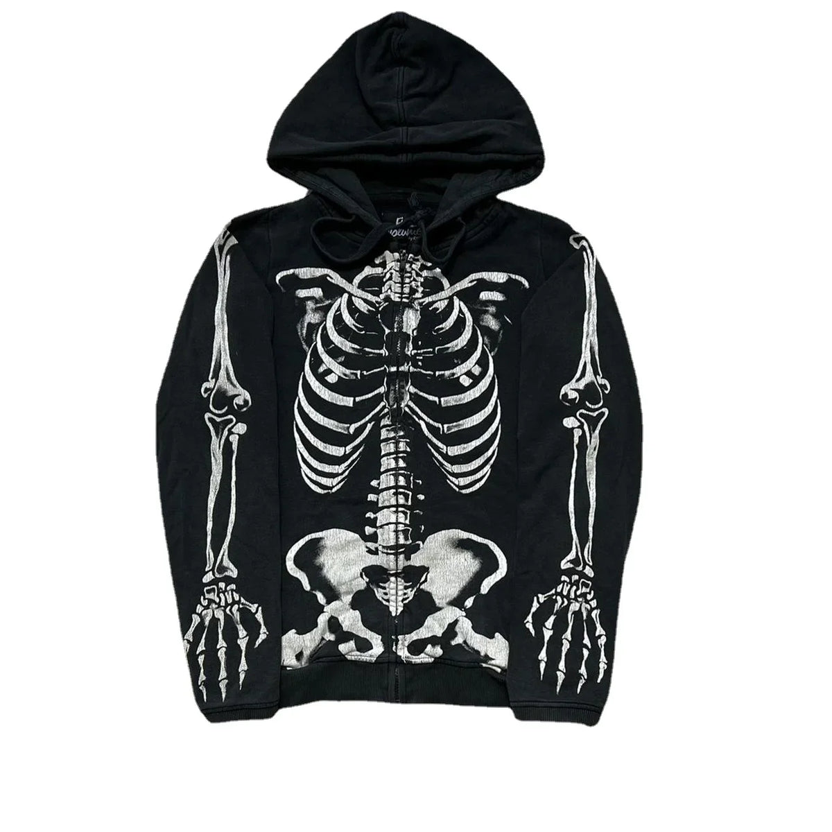 Men Y2K Gothic Skeleton Hoodie Trendy Streetwear