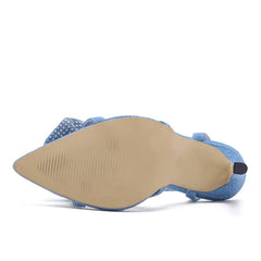 Blue Rose Denim Heels