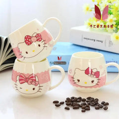 Cute Doraemon Hello Kitty Mug Ceramic Cup Fat Belly Cup Lovers Cup Creative Cartoon Bulb