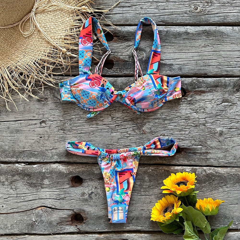 Bikini Micro Bikinis Set New Womens Swimsuit Sexy Swimwear Floral