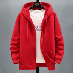 Hoodie Men Fleece Hoodies Solid Color Big Size