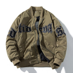 Men Letter Baseball Jacket Winter Vintage Hooded