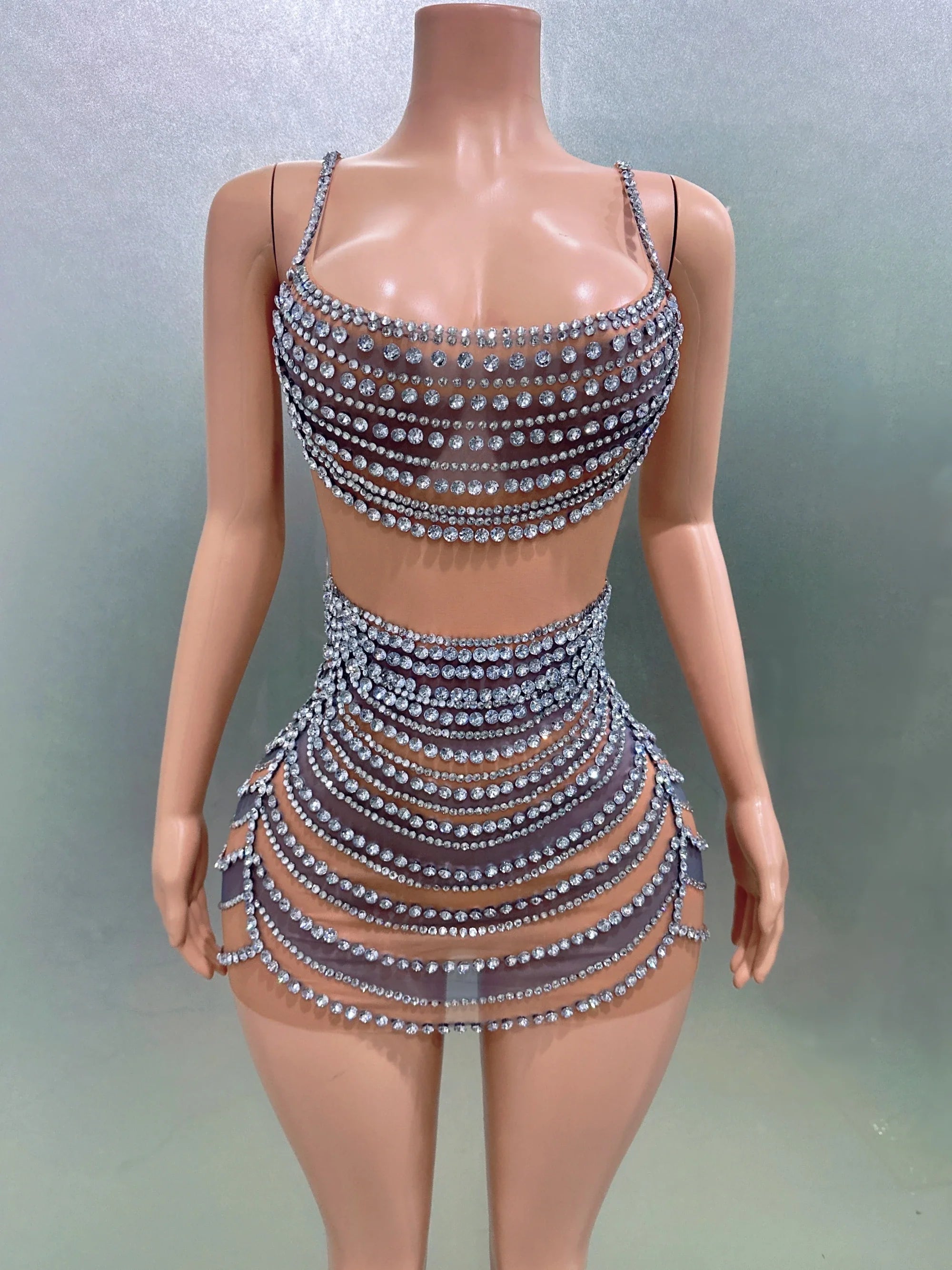 Shinning Diamond Mini Dress