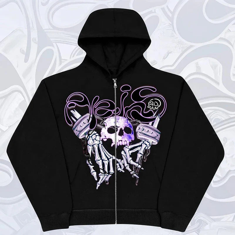 Zip up Hoodies Y2k Clothes Vintage Cartoon Anime Hoodie Oversize April Mop