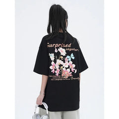 Butterfly Print Short-Sleeved T-Shirts