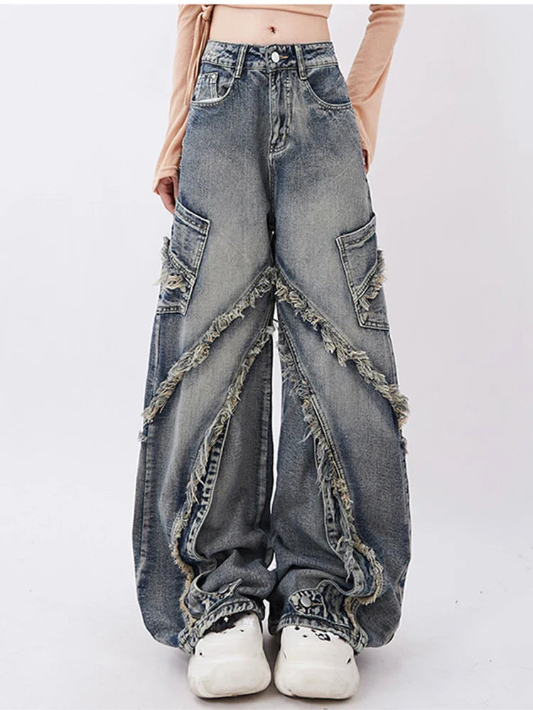 Y2K Vibes Vintage High Waist Wide Leg Jeans