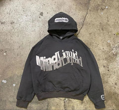Y2K Retro Street Print Hoodie Men Oversized Harajuku Hip-Hop Top