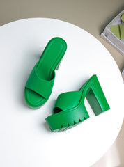 Too Cute To Care Platform Mule Heel Sandals