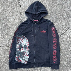 Retro Gothic Y2K Zip-Up Hoodie Hip Hop Streetwear Casual Tops
