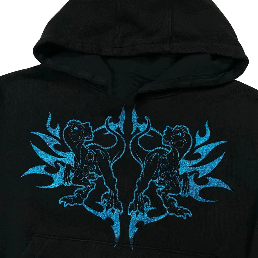 Y2K Hip Hop Skull Graphic Print Oversized Harajuku Fashion Hooded Sweatshirt
