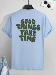 Men's Tees Letter Print Good Things Take Time Tops