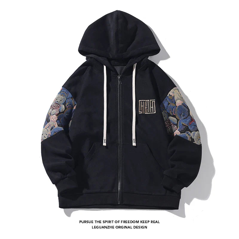 2023 Autumn Men Hoodies Print Patterns Korean Streetwear