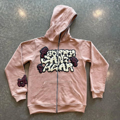 Y2K Zip Up Letter Print Oversized Hoodie New Fashion Casual Gothic Jacket Coats