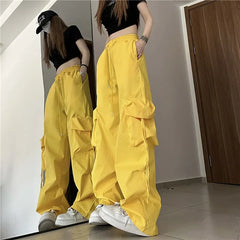 2024 New Fashion Drawstring Women Cargo Pants High Waist Streetwear Hip Hop Y2K Trousers