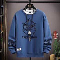 Japan Cartoon Monsters Sweatshirt Men Harajuku Trend for Autumn