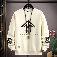 Korean Streetwear Graphic Sweatshirt Men Casual Fashion for Autumn
