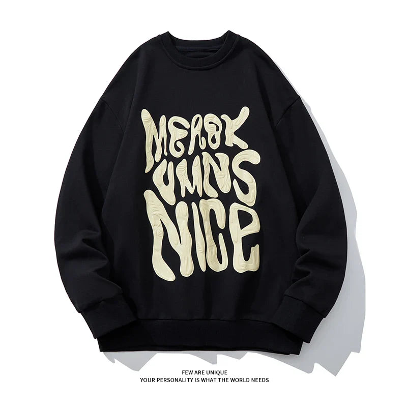 Autumn Letter Print Sweatshirt Harajuku Pullover Streetwear Youthful Vitality