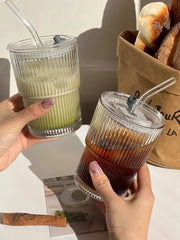 Lid and Straw Ice Coffee Mug Tea Cup Juice Glass Milk Water Cup Drinkware
