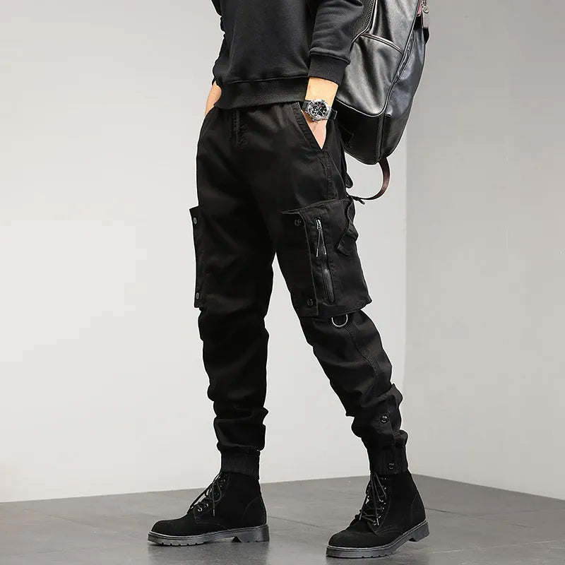 Men Cargo Pants Multi Pocket Khaki Trousers Casual Military