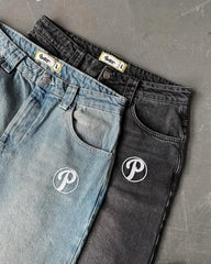 Streetwear Jeans Y2K Harajuku Hip Hop Letter Graphic Baggy Jeans Pants