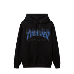 Y2K Harajuku Flame Print Hoodie Street Oversized Fashion for Women
