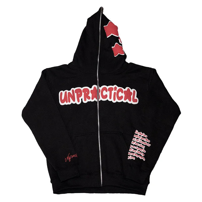 Men Gothic Hoodies Graphic Letter Print Winter