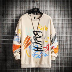 2023 Oversized Graffiti Hoodie Japanese Hip Hop Streetwear Pullover for Men