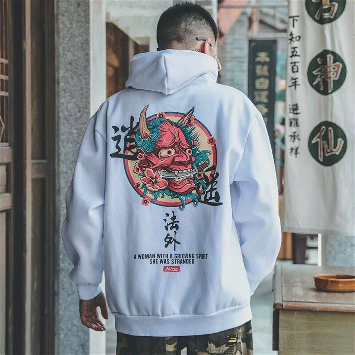 Sweatshirts Streetwear Men Women Loose Pullover Harajuku Devil Hoodie Male