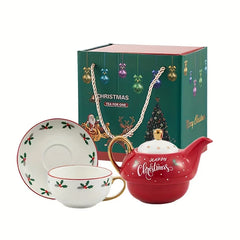 lovely Christmas Suit Coffee Cups and Saucers Porcelain Cups for Christmas gifts