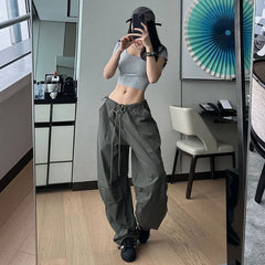Y2K High Waist Cargo Pants Casual Vintage Streetwear"