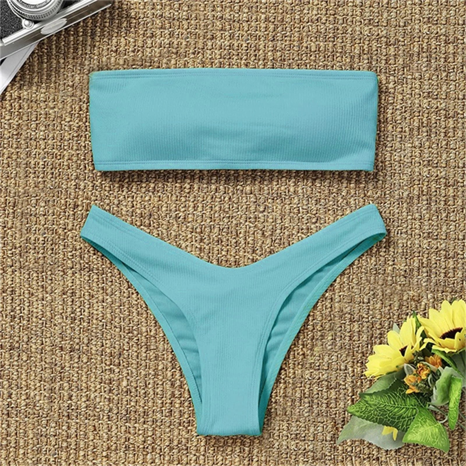 Summer Vibes Solid Brazilian Bikini Set