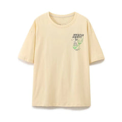Loose Summer Mocktail Society 2024 Printed T-shirt for Women
