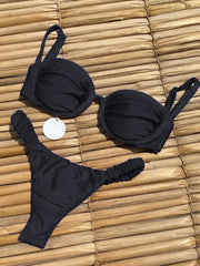 Bikini Set Brazilian Solid Shiny Beachwear