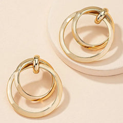 Double Trouble Gold Hoop Earrings