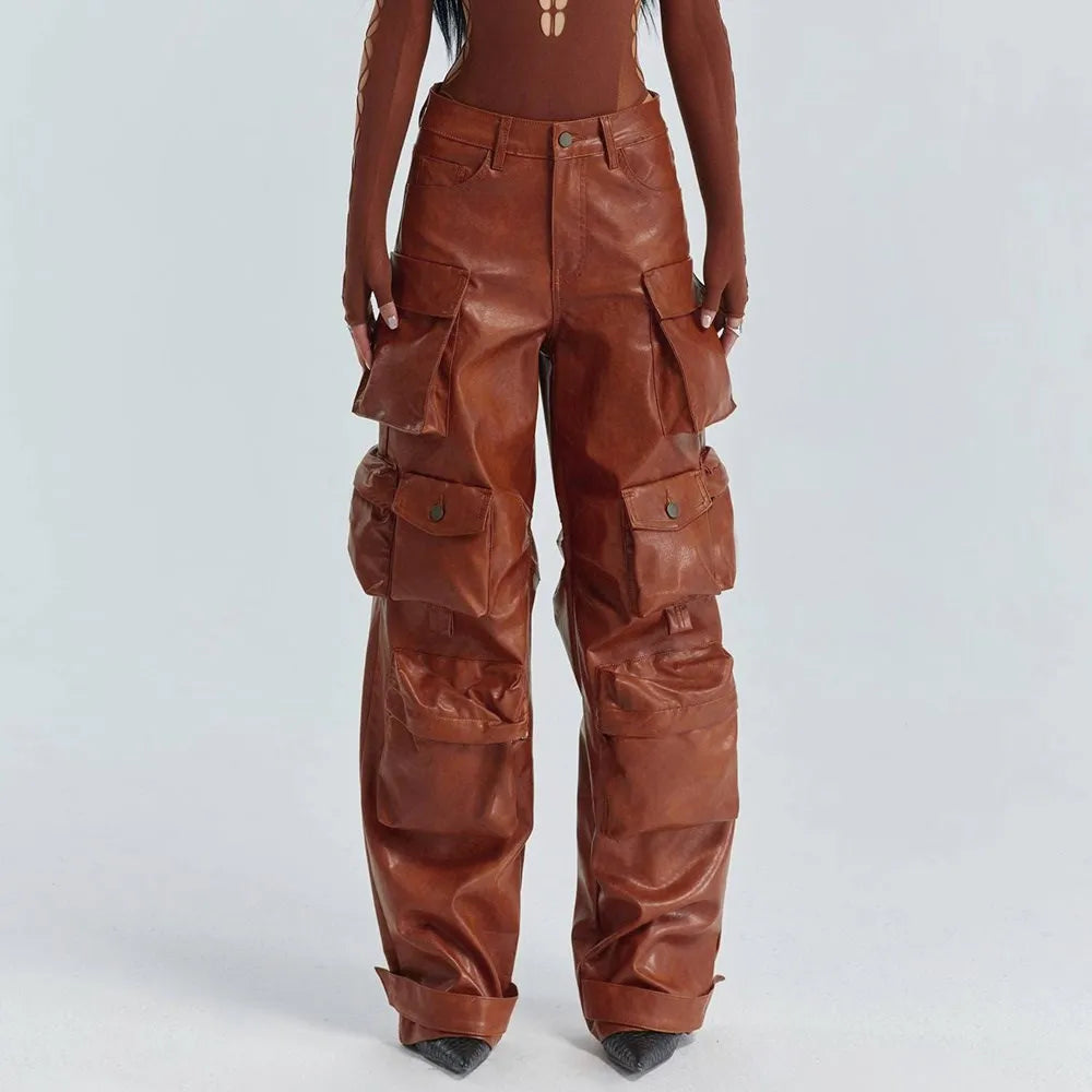 Leather Cargo Pants