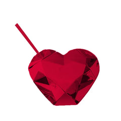 Love-themed Plastic Water Cup with Lid and Straw