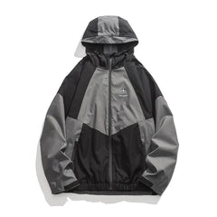 Spring Fall Punk Style Patchwork Jacket Jacket High Street Zipper Coat Couple Outerwear