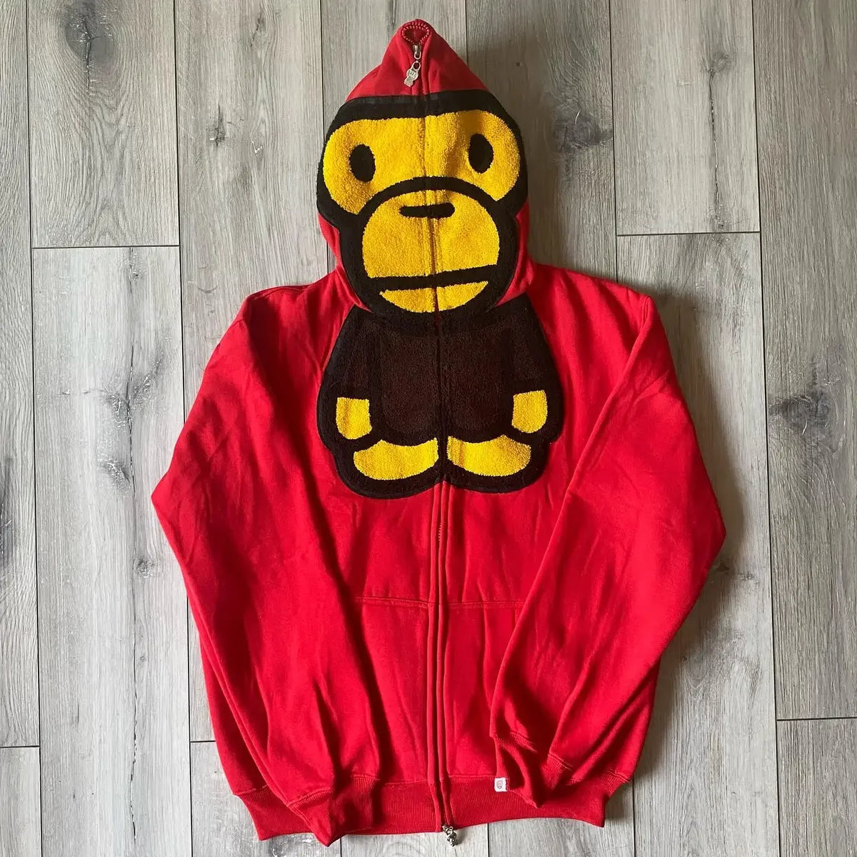 Y2k Zipper Hoodie Hip Hop Oversized Cartoon Print Hoodie