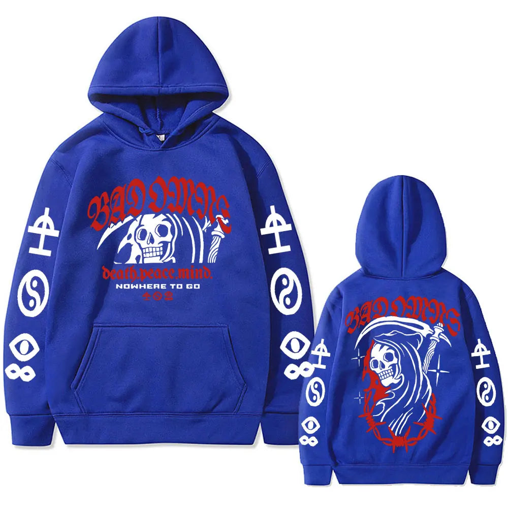 Bad Omens Skull Graphic Hoodie Vintage Oversized