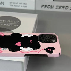 Black Earphone Bear Half Pack Film Hard Case mobile phone housing