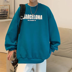 2023 Streetwear Letter Printed Sweatshirt Men Casual Oversized Tops