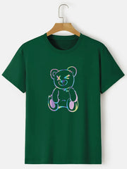 Men's Tees Print Teddy Bear Tops