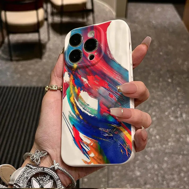 Ink splashing phone case for iPhone