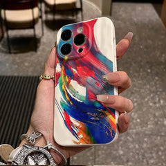 Color splashing ink phone case for iPhone  Soft silicone anti-drop and shock-proof bag