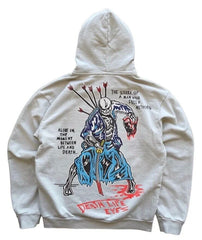 Skull Print Hip Hop Hoodie Men's
